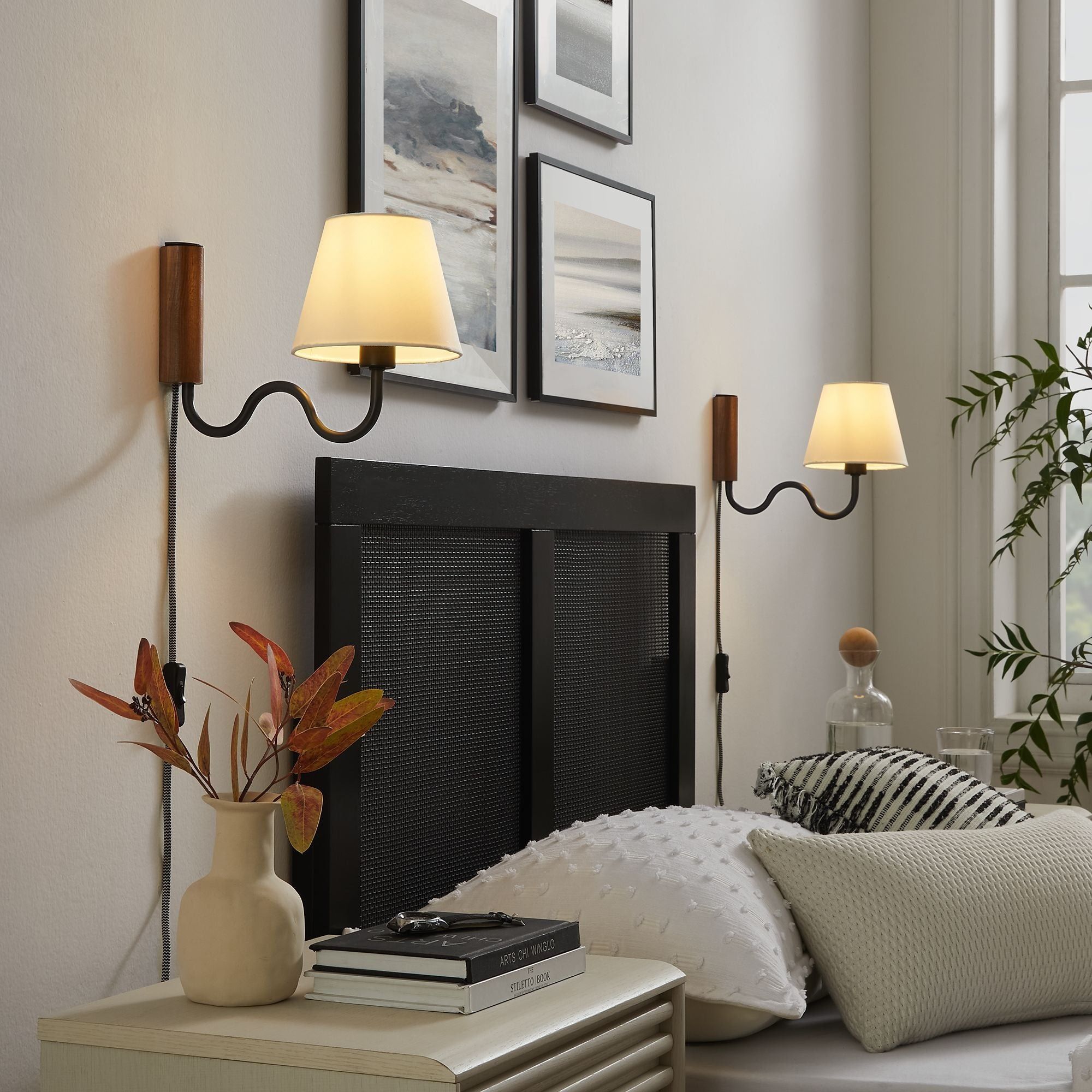 Swiggy Arm Wall Sconce - Walnut Black thumbnail 2