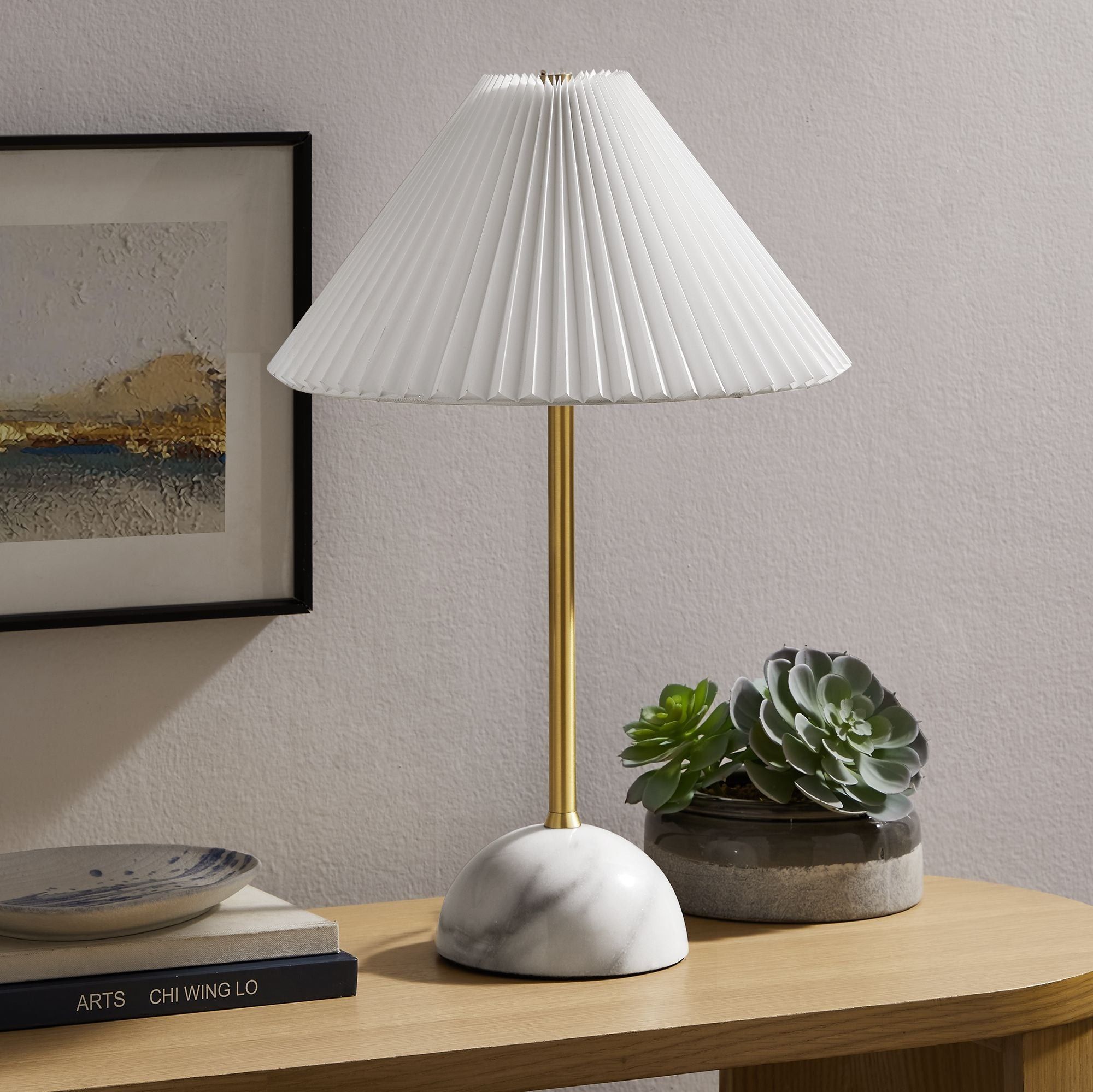 Lilia Marble Dome Table Lamp - Brass thumbnail 2