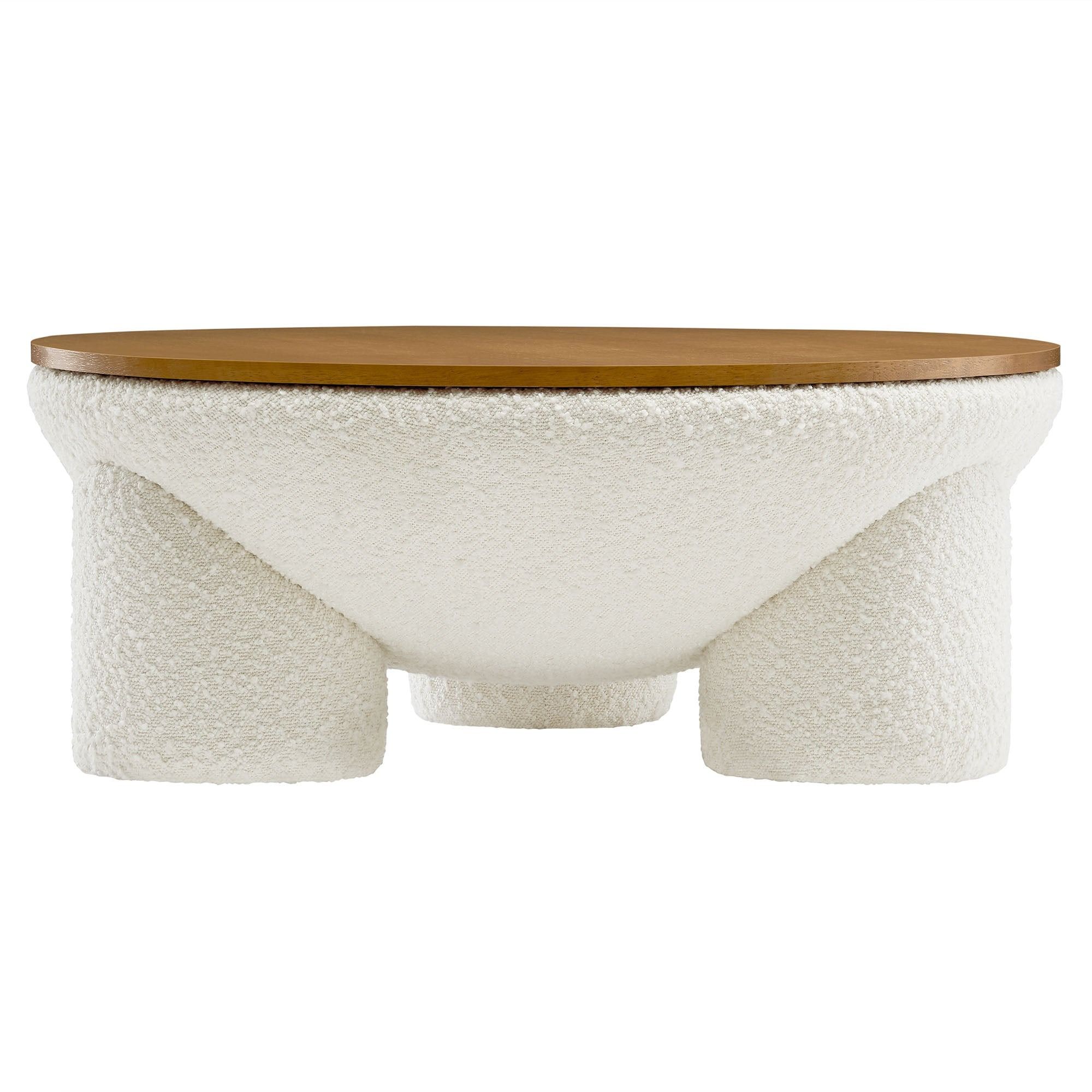 Trix Round Boucle Storage Coffee Table thumbnail 3