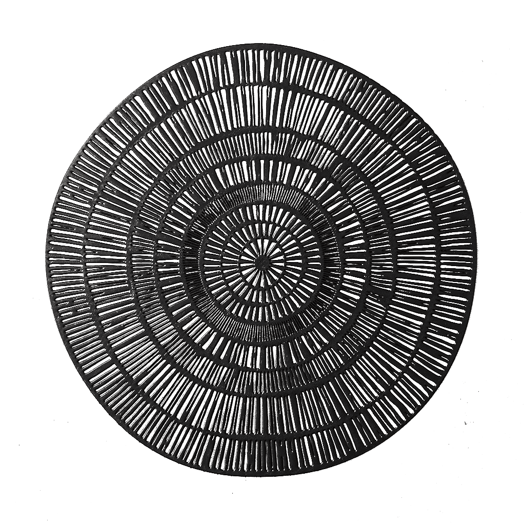 Doodle Black Round Plastic Placemat thumbnail 4
