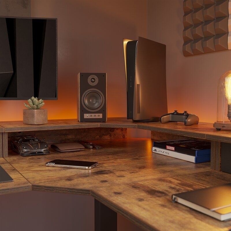 Ilean Adjustable L-Shaped Metal Base Standing Desk thumbnail 6