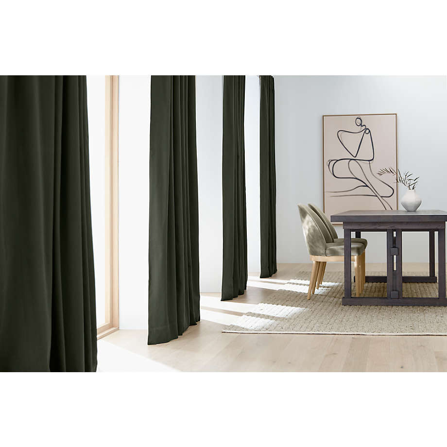 Ana Olive Green Velvet Dining Chair with Natural Legs thumbnail 4