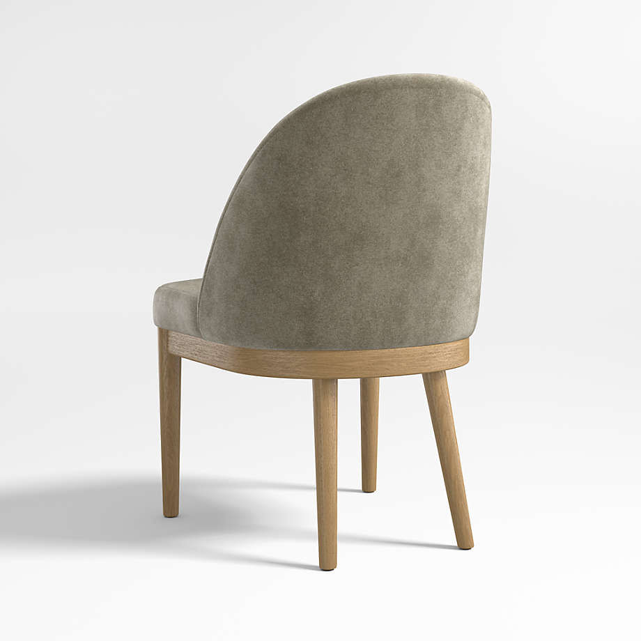 Ana Olive Green Velvet Dining Chair with Natural Legs thumbnail 6
