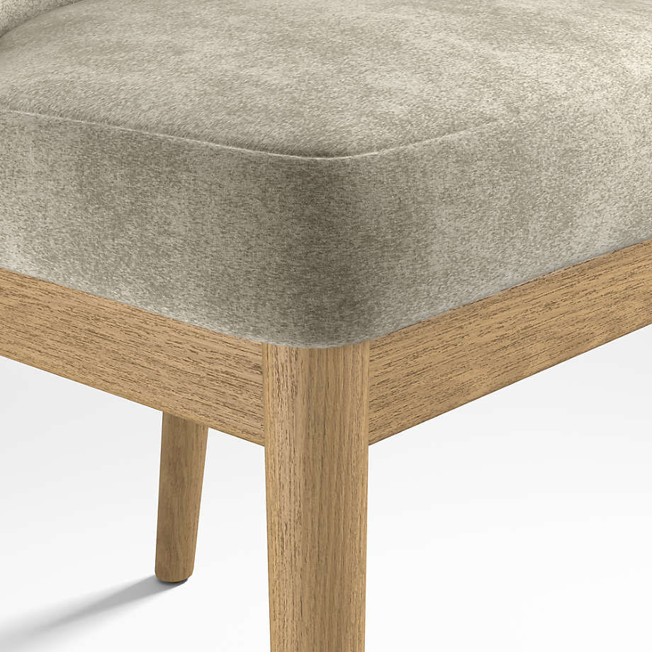 Ana Olive Green Velvet Dining Chair with Natural Legs thumbnail 7