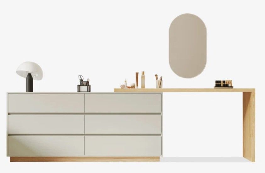 Berek Vanity Extendable Vanity Table with 6 Drawers Modern Home Office Desk thumbnail 4