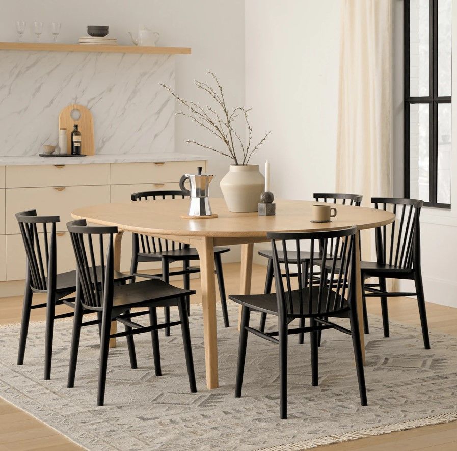 Plumas White Oak Dining Table for 6 Extendable thumbnail 3