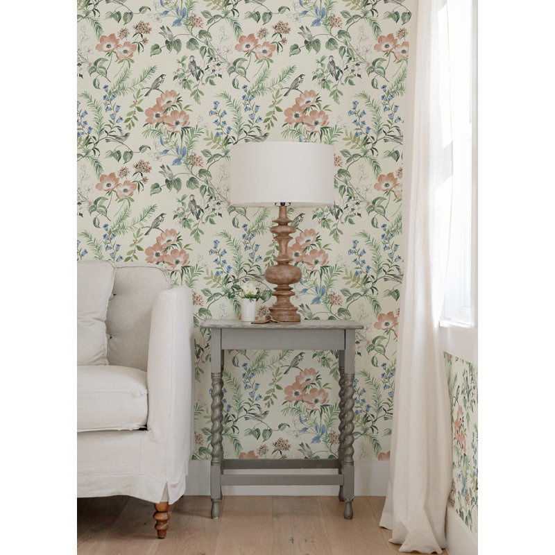 Harton 33' L x 20.5" W Wallpaper Roll Birch Lane™ Color: Beige thumbnail 2