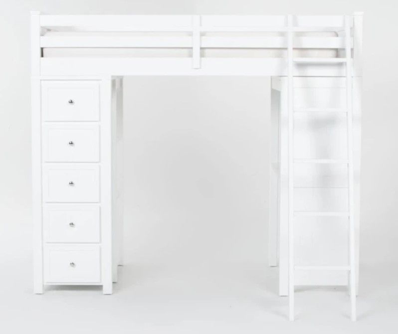 Luca White Twin Sleep and Study Loft Bed thumbnail 2
