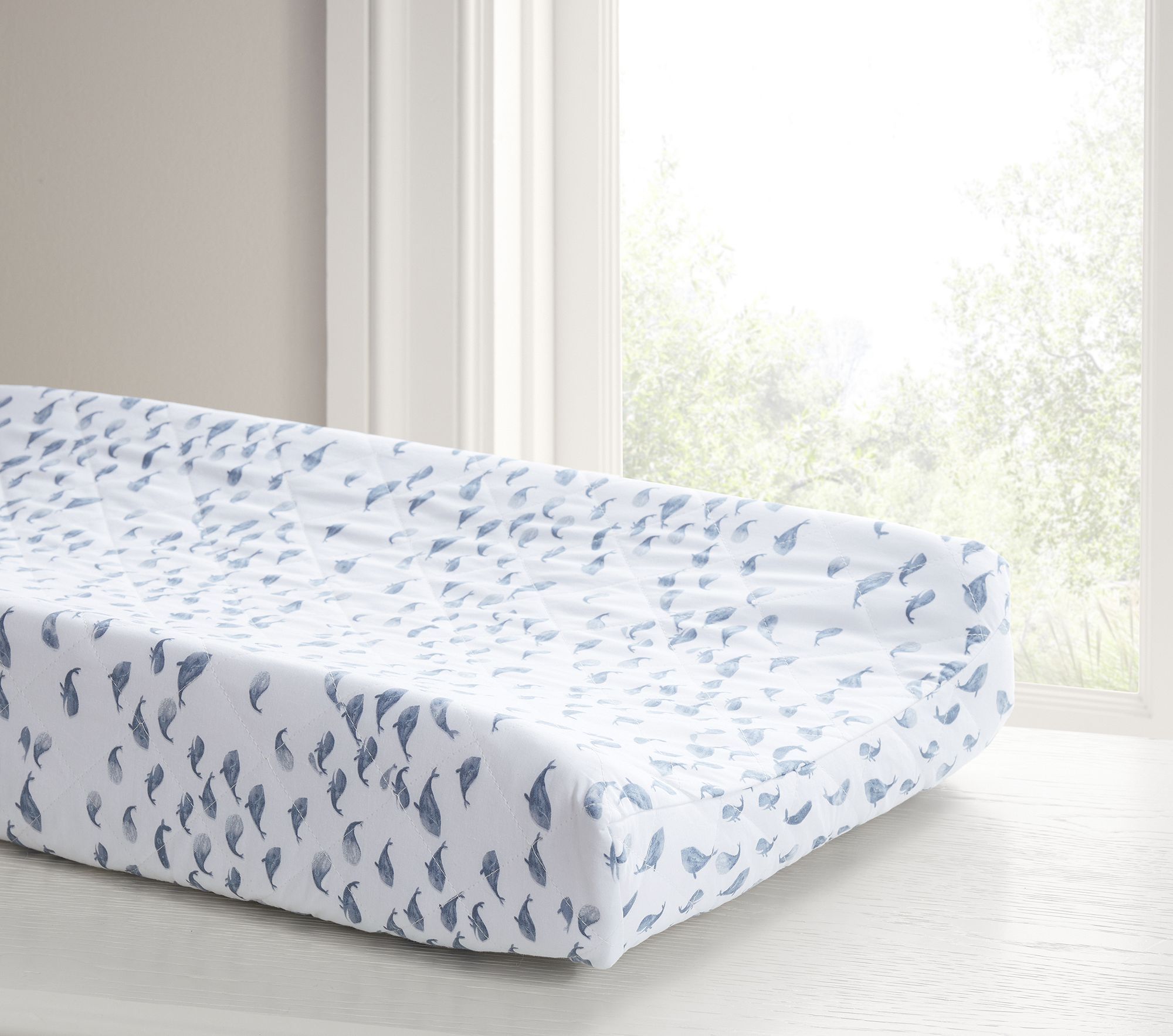 Watercolor Whale Changing Pad Cover thumbnail 2