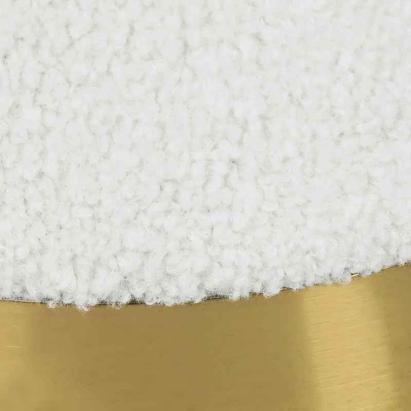 Teddy Fleece Round Ottoman With Stroage thumbnail 9