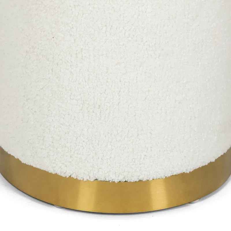 Teddy Fleece Round Ottoman With Stroage thumbnail 10
