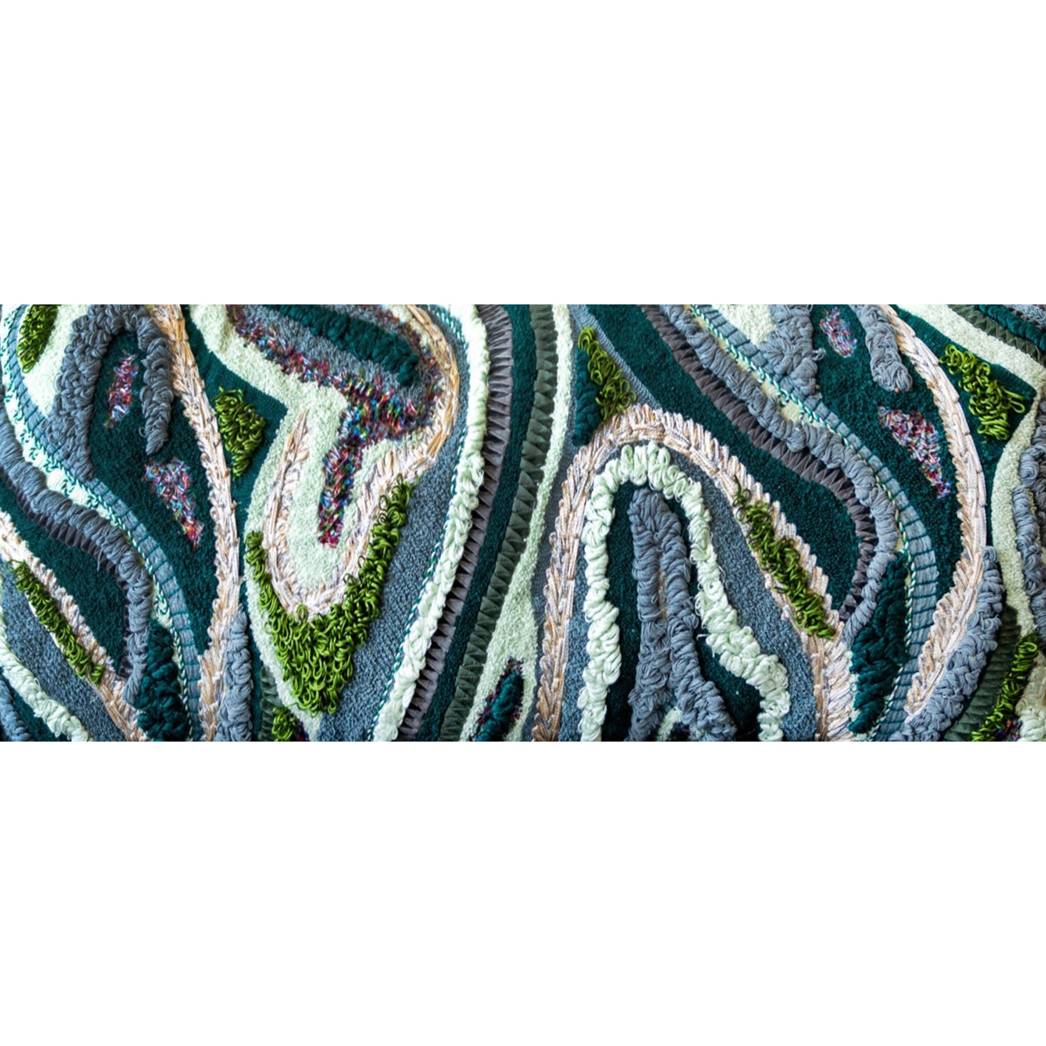 Waves Organic Cotton Abstract Pouf thumbnail 3