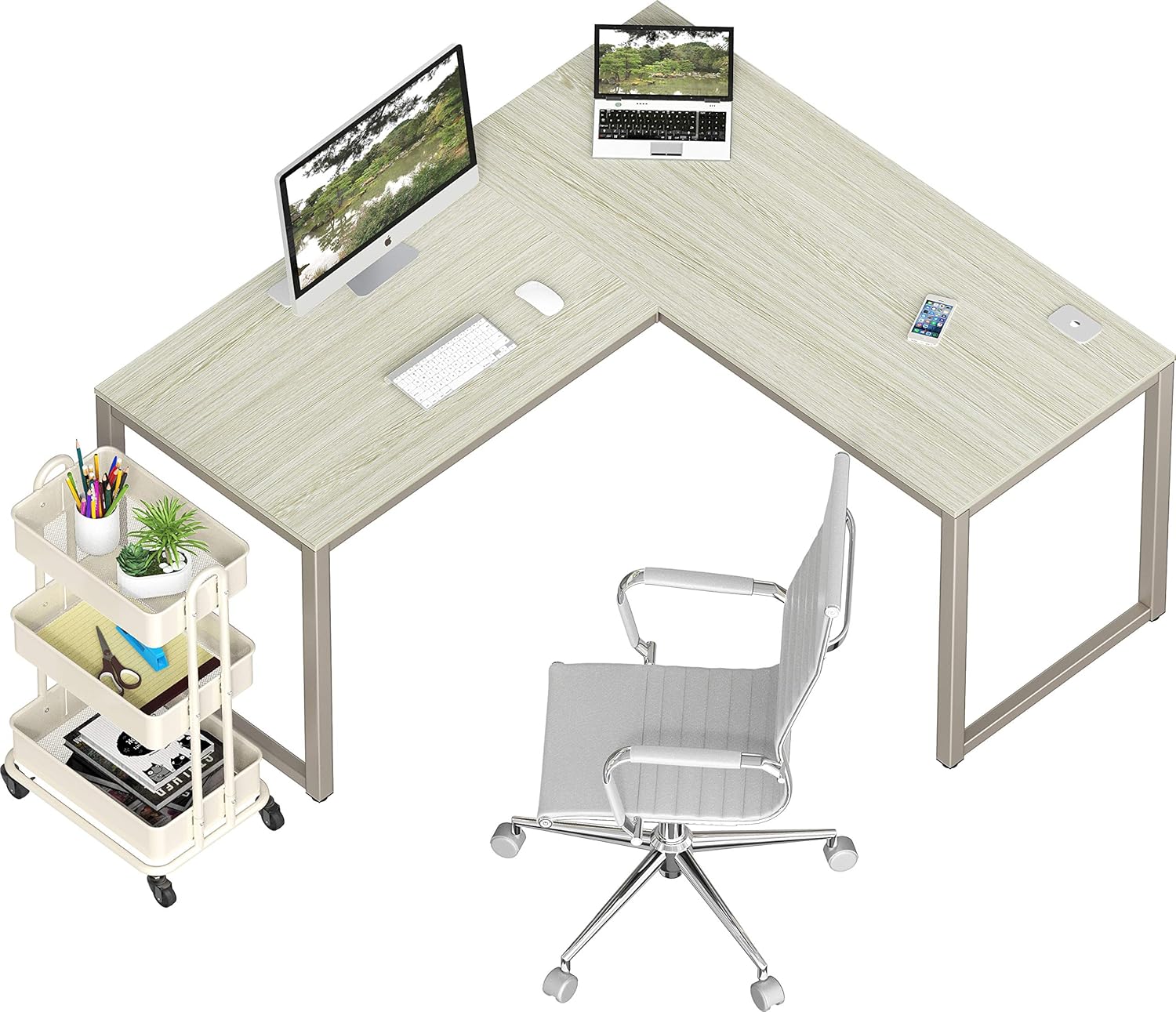SHW Home Office Large L Shaped Corner Desk thumbnail 2
