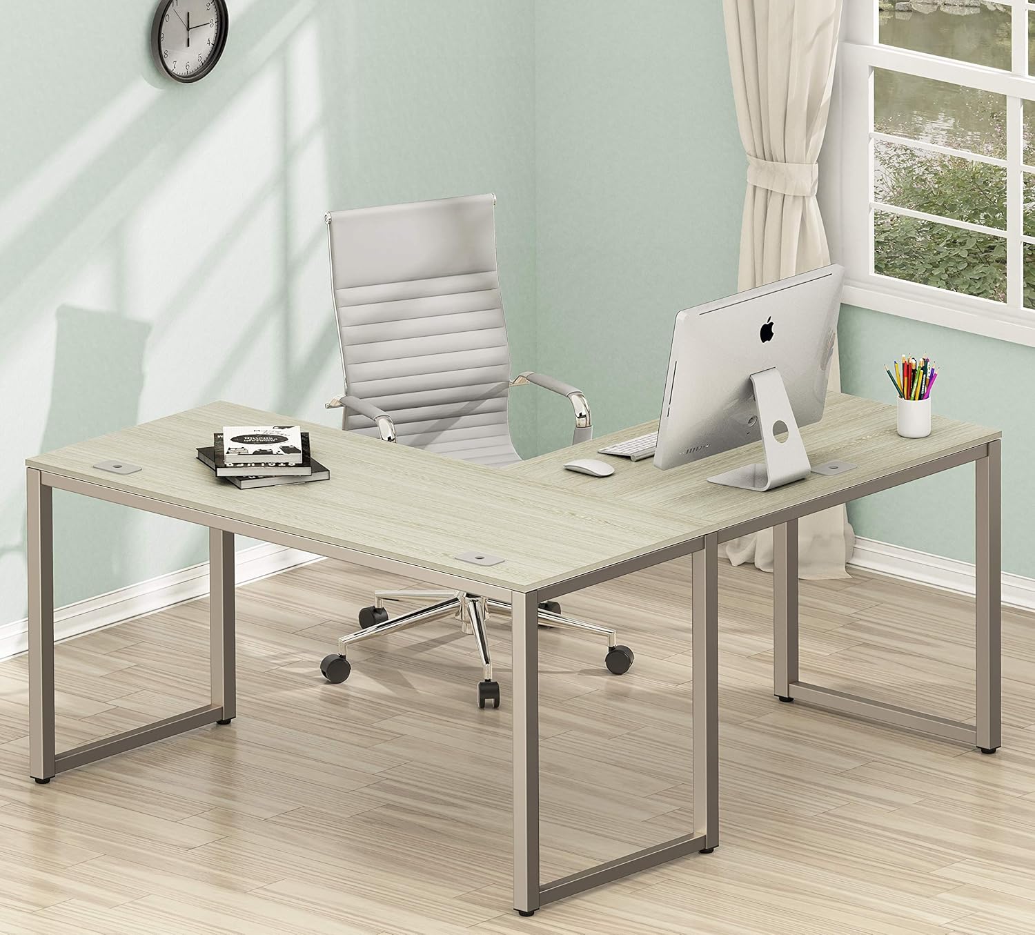 SHW Home Office Large L Shaped Corner Desk thumbnail 4