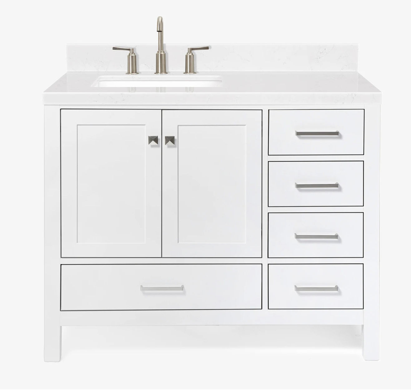 Ariel cambridge 42 inch single left offset rectangle sink bathroom vanity thumbnail 2