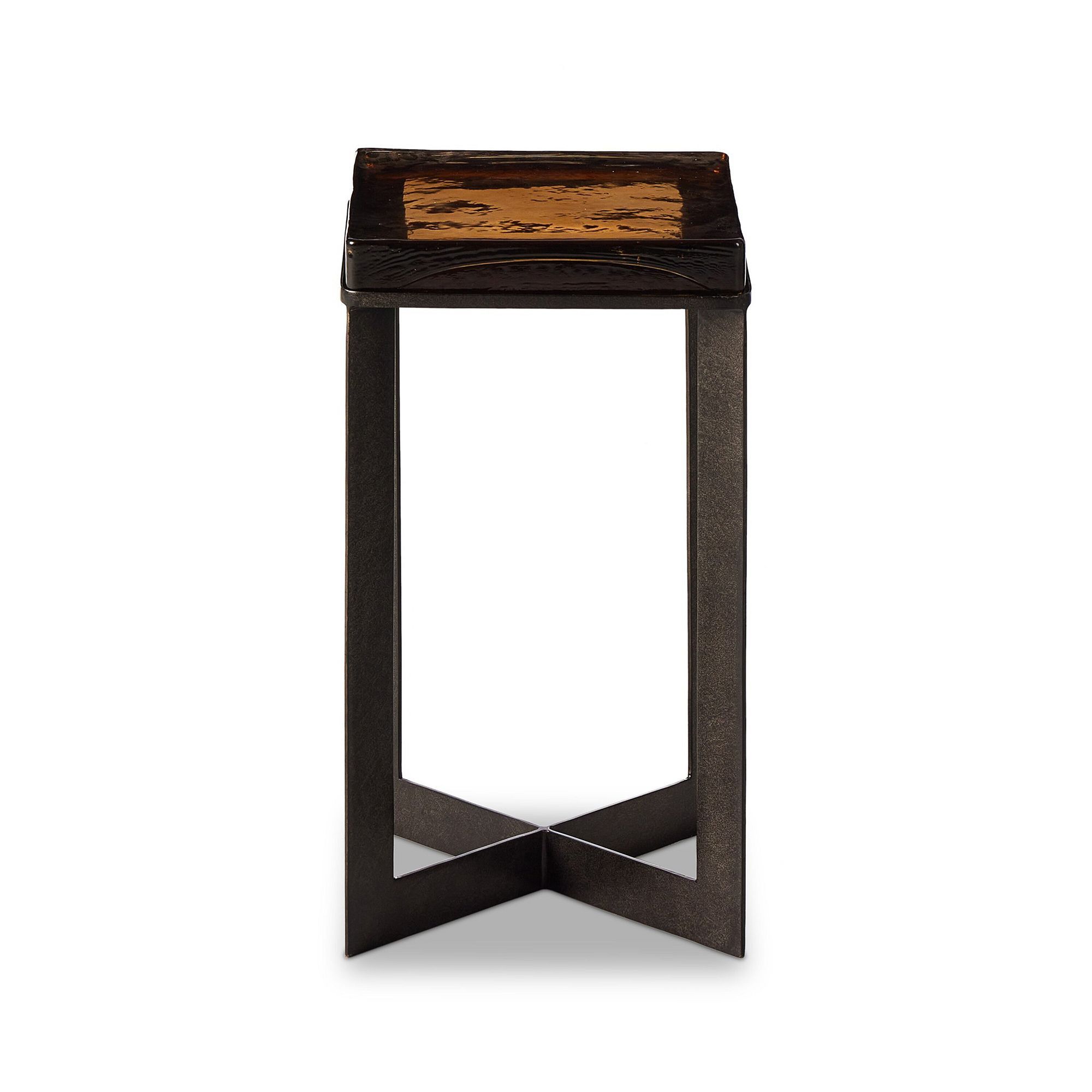 Zelaina Cast Glass Side Table thumbnail 2