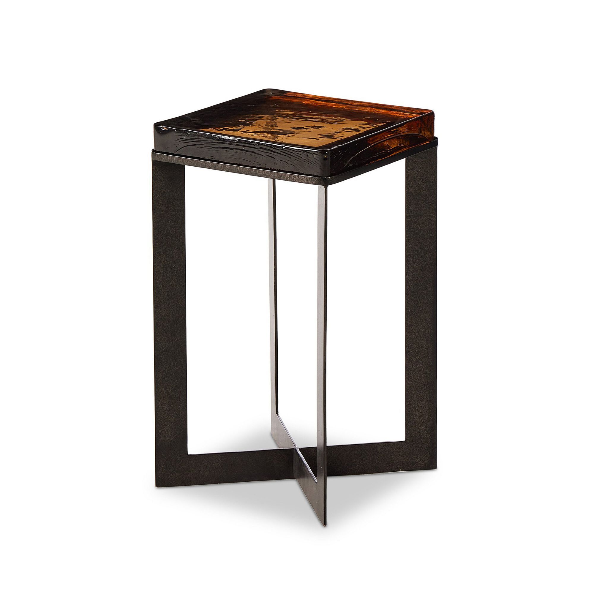 Zelaina Cast Glass Side Table thumbnail 3
