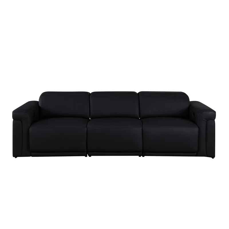 3-Power Seat Reclining Italian Leather Sofa With Power Headrest thumbnail 2