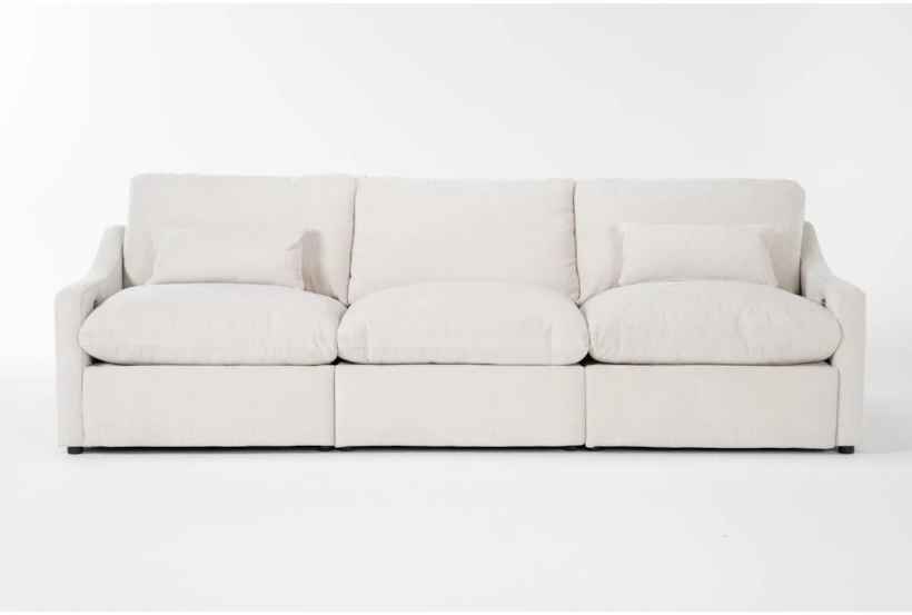Kennedy Cream 3 Piece Power Triple Reclining Modular Sofa thumbnail 2