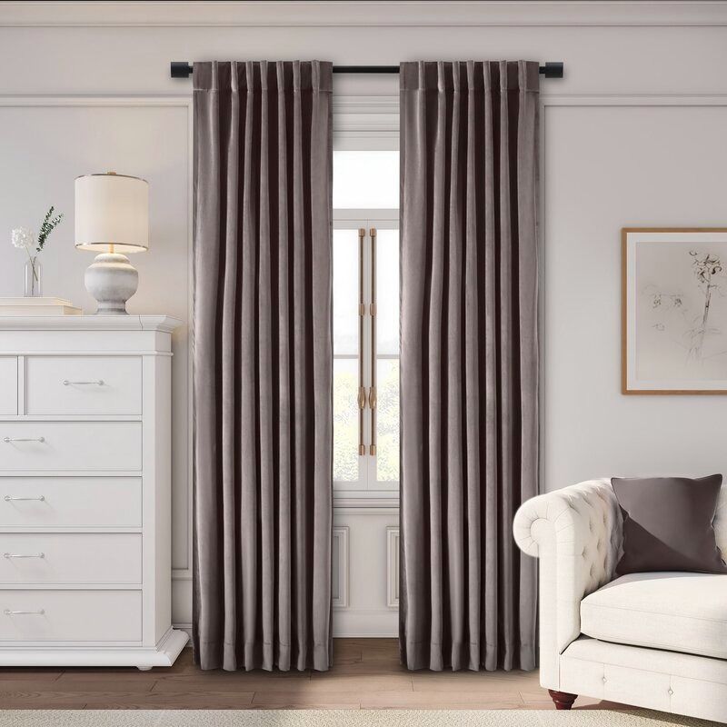 Premium Velvet Myreon Thermal Rod Pocket Curtain Panel 84" thumbnail 2