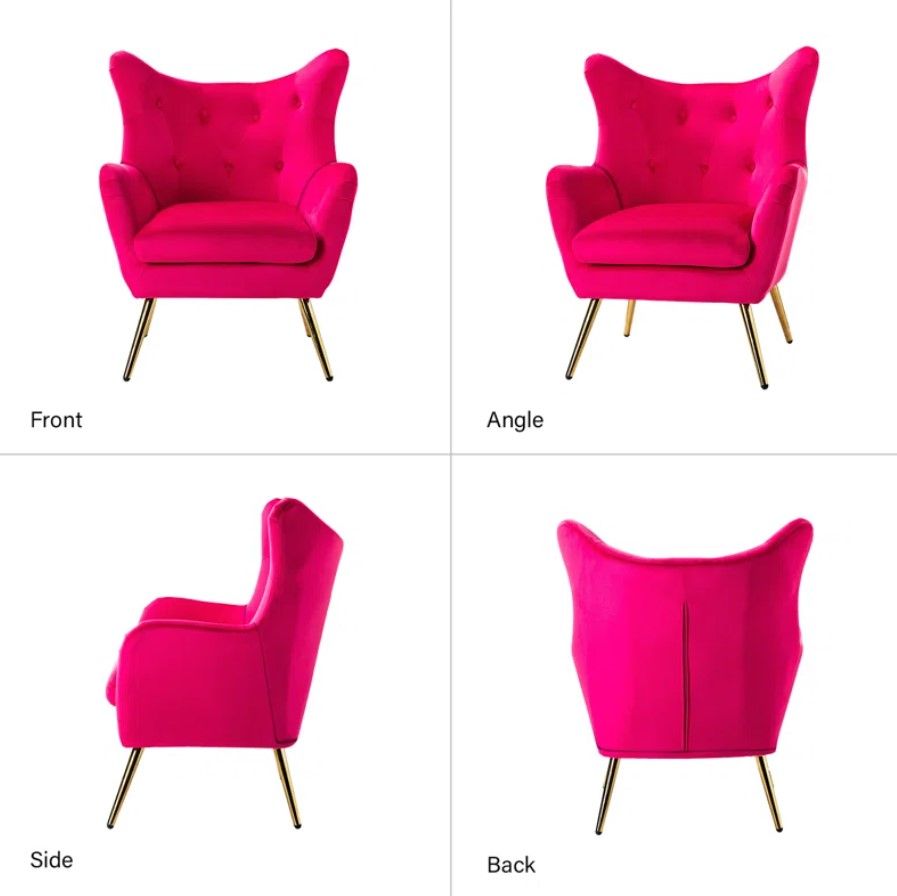 Avianna 29.25" Wide Tufted Polyester Wingback Chair thumbnail 3