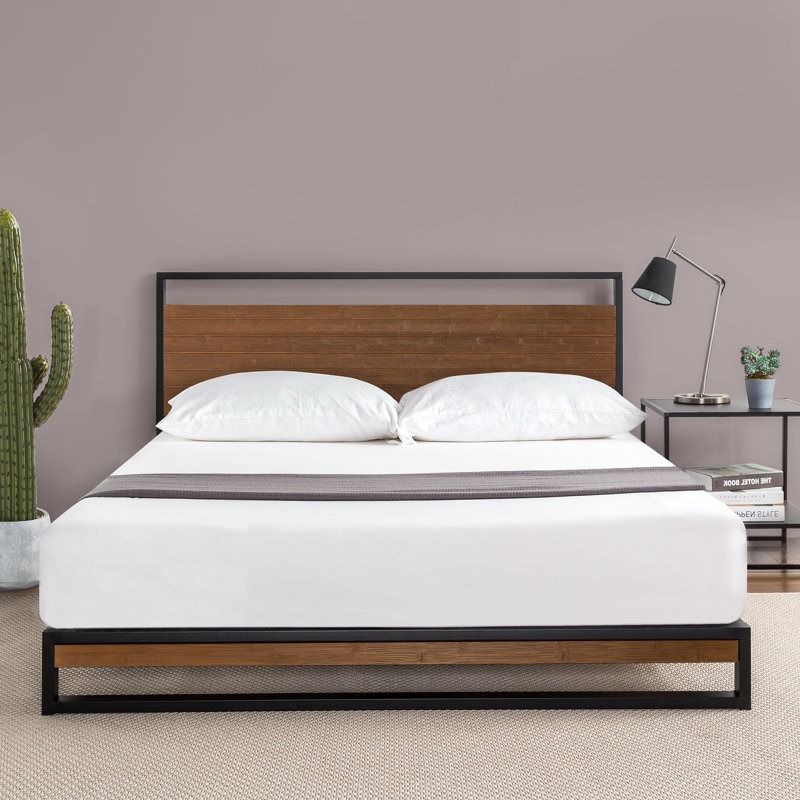 Robb Low Profile Bamboo and Metal Platform Bed Twin thumbnail 2