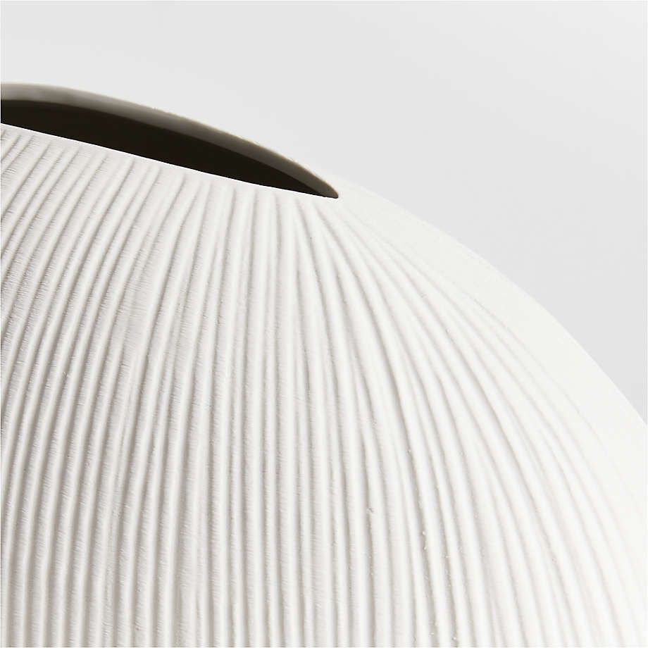 Alura Low Wide Cream White Porcelain Vase thumbnail 5
