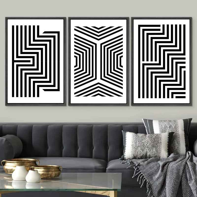 Black And White Stripes And Lines Geometric Patterns -1 thumbnail 3