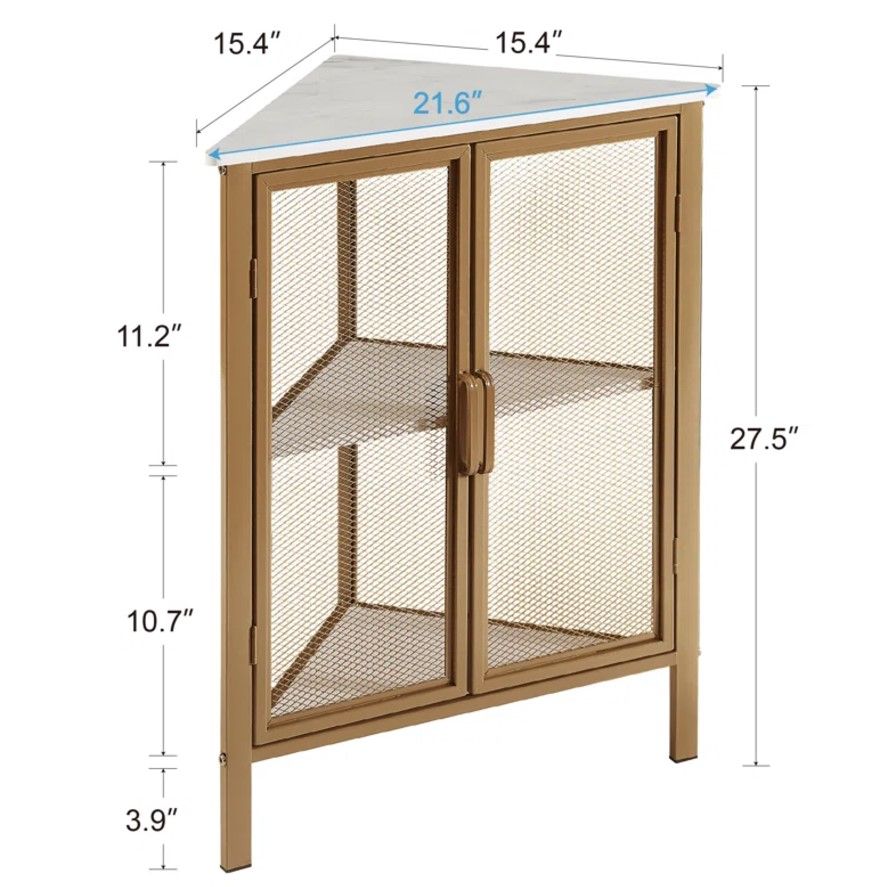 Leilla 2 Doors Corner Accent Cabinet thumbnail 4