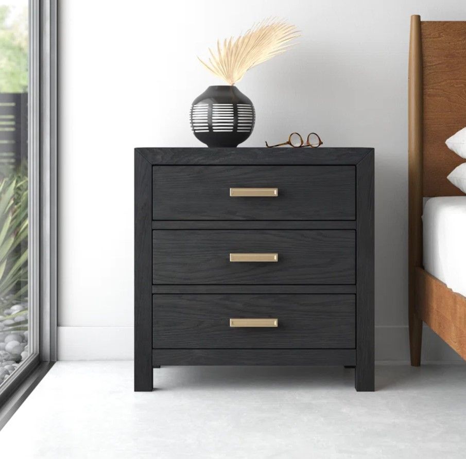 Ashdon 3 Drawer Solid Wood Nightstand thumbnail 2