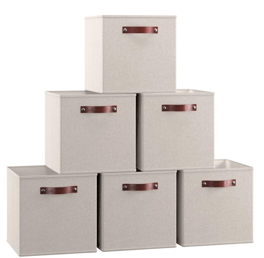 Ebern Designs Fabric Bin_Beige thumbnail 2