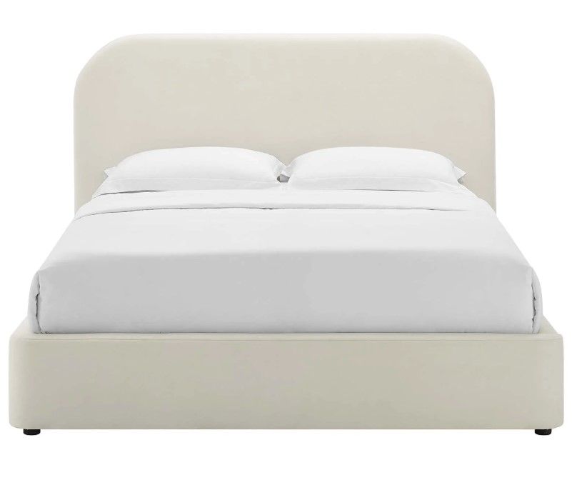 Kai Performance Velvet Curved King Platform Bed thumbnail 3