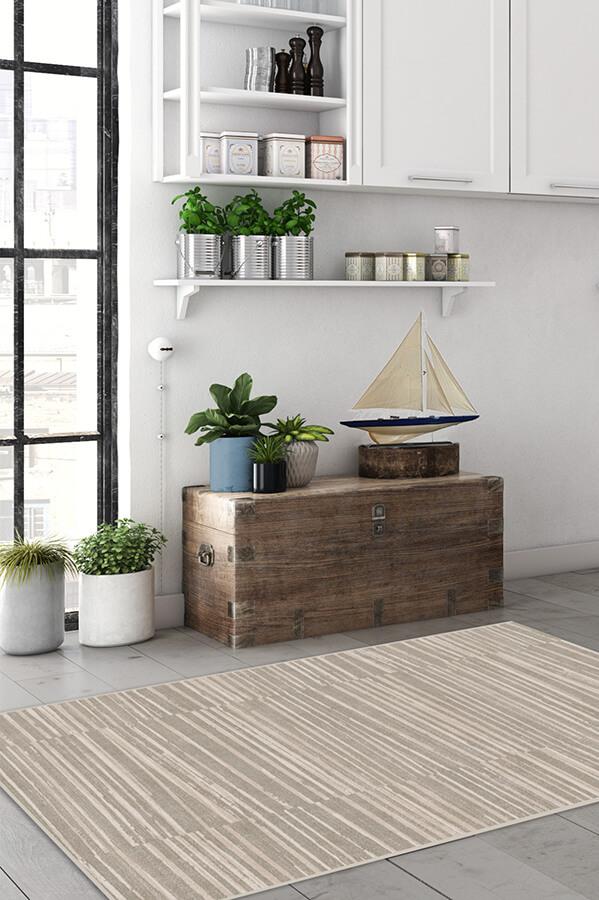 Caspian Stripe Natural Rug-5'x7' thumbnail 2