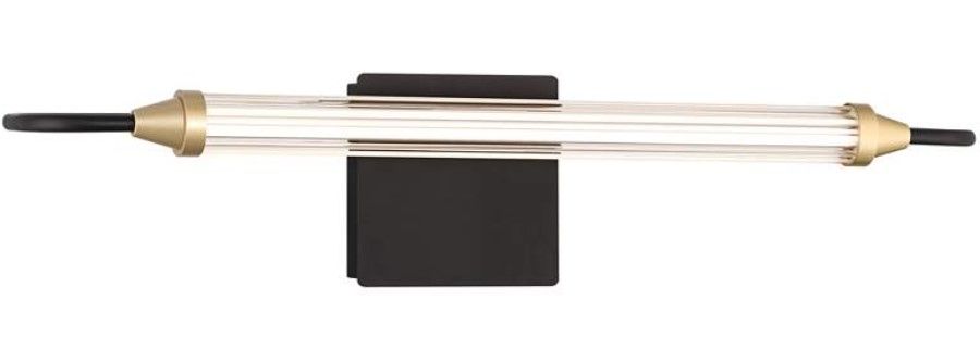 Possini Euro Nikola Matte Black and Gold LED Bath Light thumbnail 4