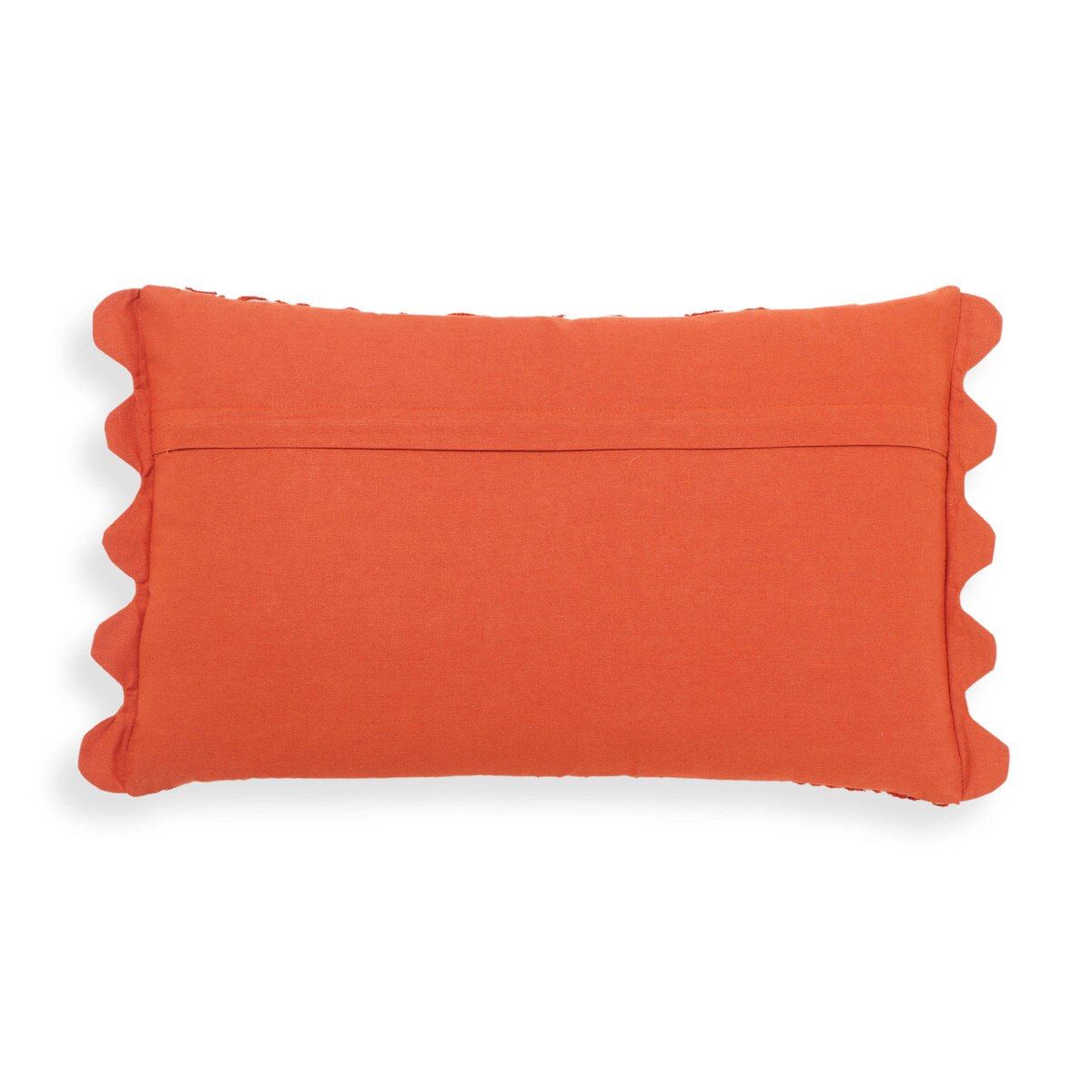 Motif Embroidered Orange Cotton Pillow 20" x 12" thumbnail 2