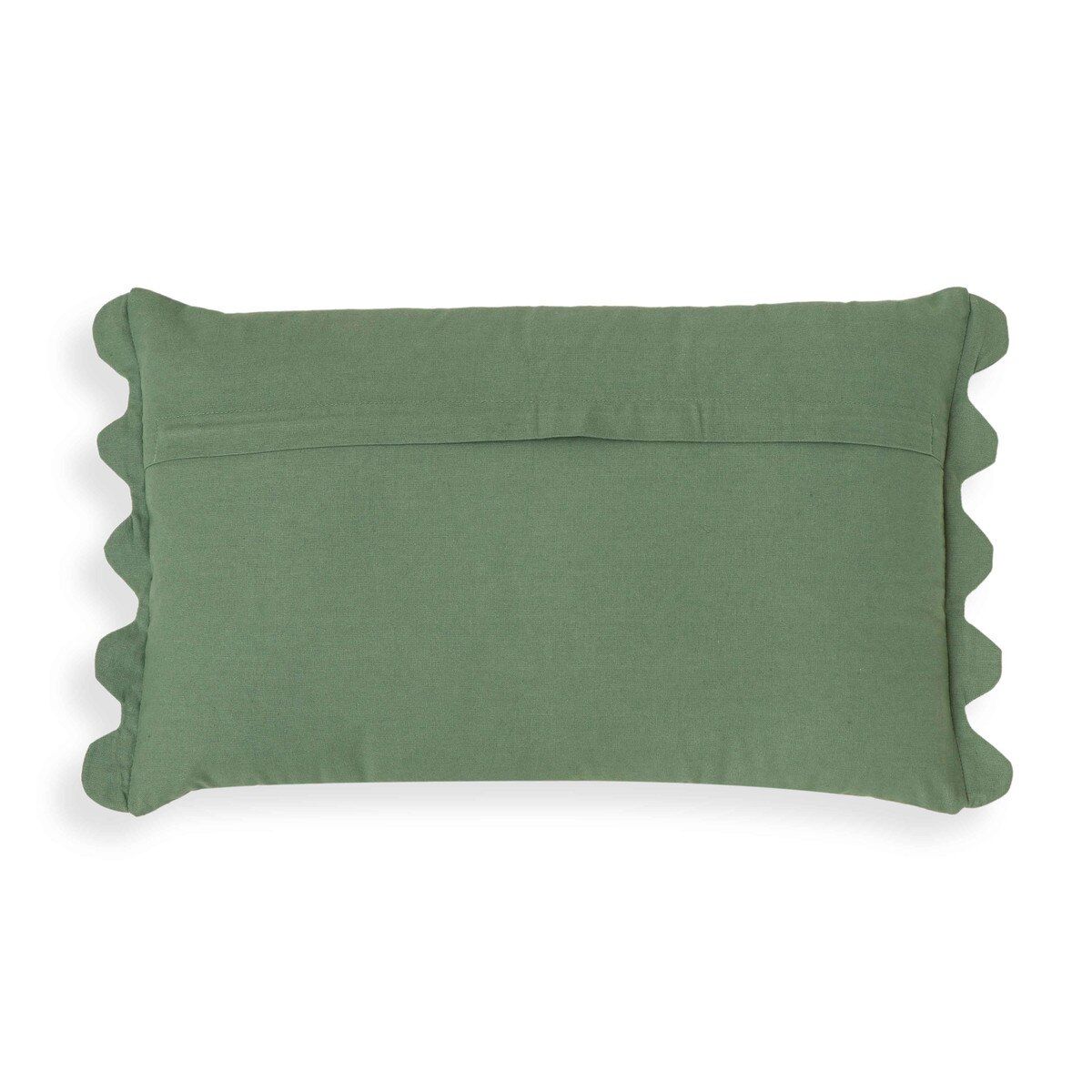 Motif Embroidered Aqua Cotton Pillow 20" x 12" thumbnail 2