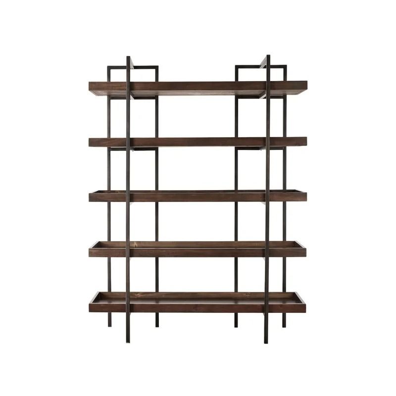 Kahlan 76'' H x 58'' W Iron Etagere Bookcase Williston Forge thumbnail 3