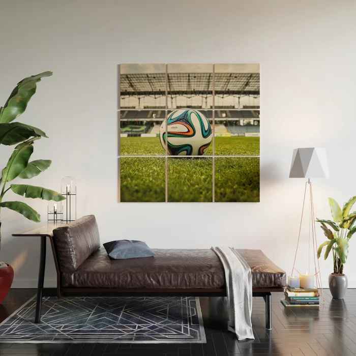 Soccer Ball Field Wood Wall Art-4'x4' thumbnail 2