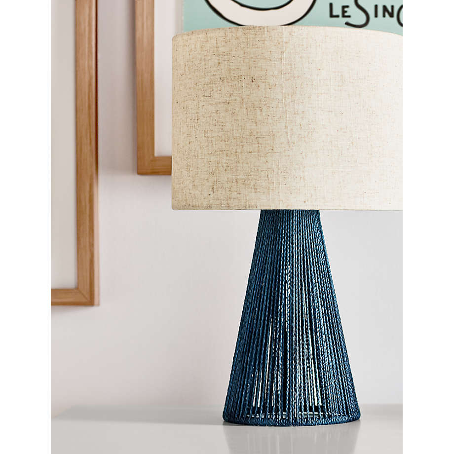 Liam Geo Navy Blue Rope Kids Table Lamp thumbnail 2