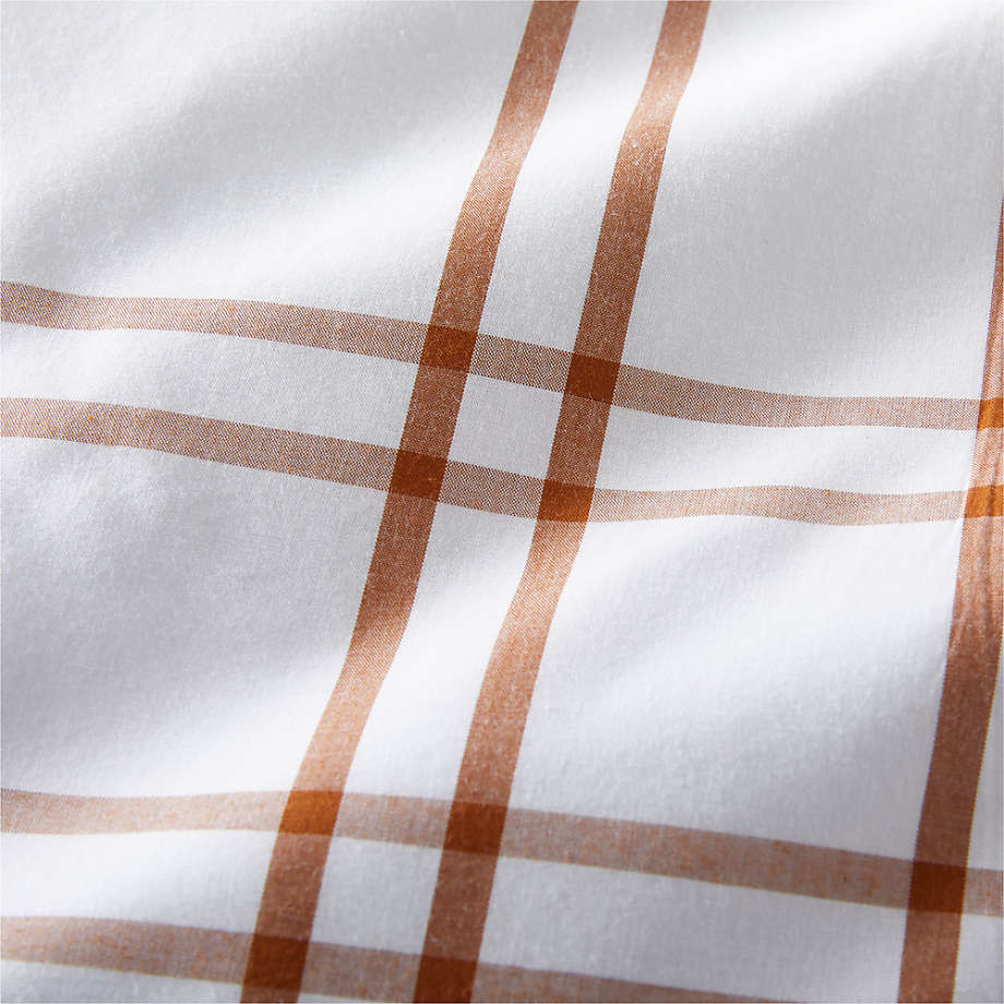 Stax Almond Brown Yarn Dyed Organic Cotton Kids Duvet Cover-Twin thumbnail 3