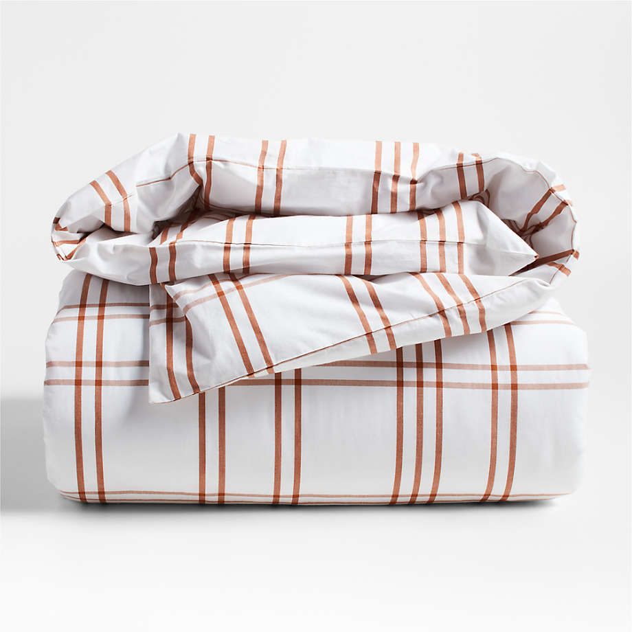 Stax Almond Brown Yarn Dyed Organic Cotton Kids Duvet Cover-Twin thumbnail 5