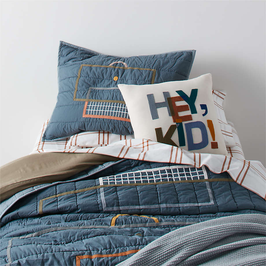 Modern Soccer Embroidered Hand Quilted Organic Cotton Kids Quilt-Twin thumbnail 3