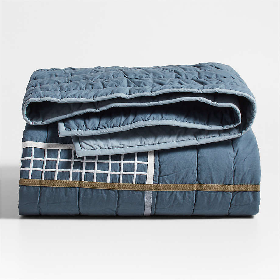 Modern Soccer Embroidered Hand Quilted Organic Cotton Kids Quilt-Twin thumbnail 4