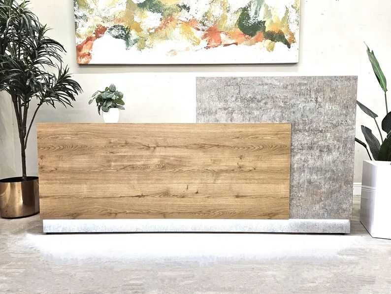 Jade Plus Reception desk Oak and Stone thumbnail 3