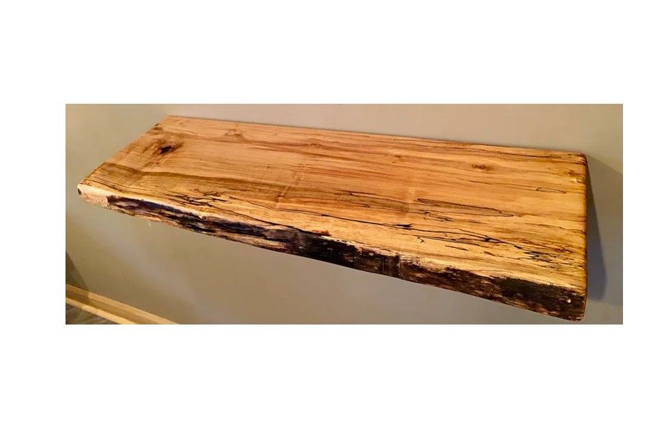 Maple Floating Shelf with Live Edge 48" thumbnail 2