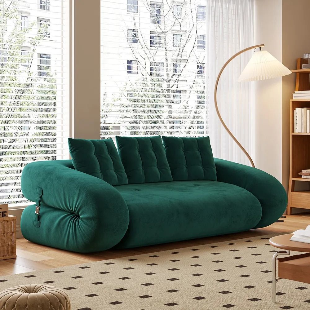 Freja Velvet Upholstered Sofa Bed thumbnail 2