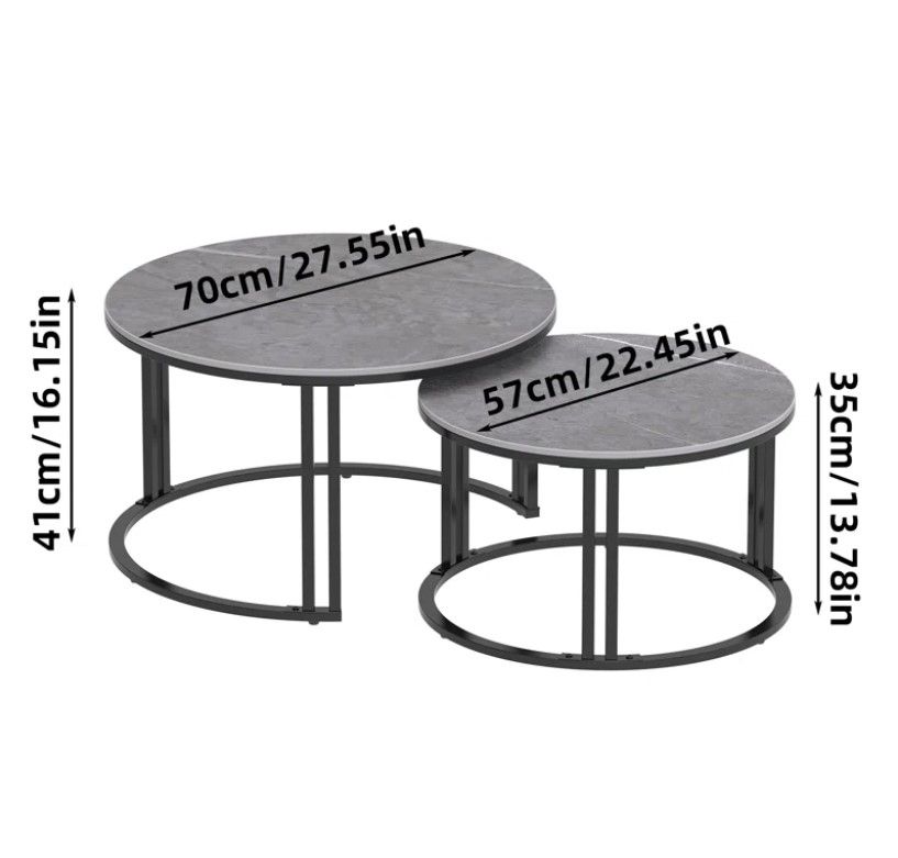 Jakesha Stone Top Nesting Coffee Table thumbnail 4