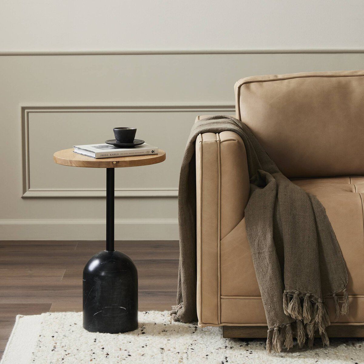 Sena Wood and Marble Side Table thumbnail 3