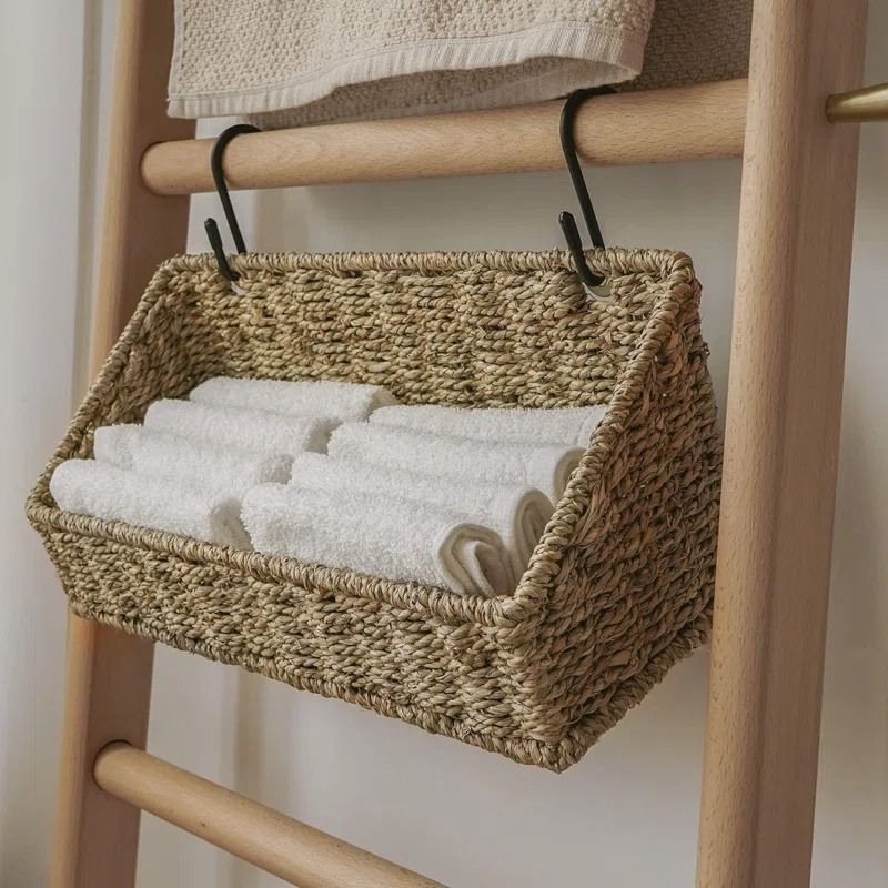 Seagrass Wall Organizer with Wall Baskets thumbnail 2