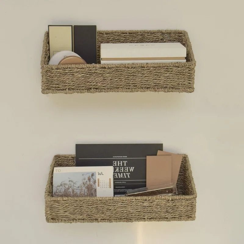 Seagrass Wall Organizer with Wall Baskets thumbnail 4